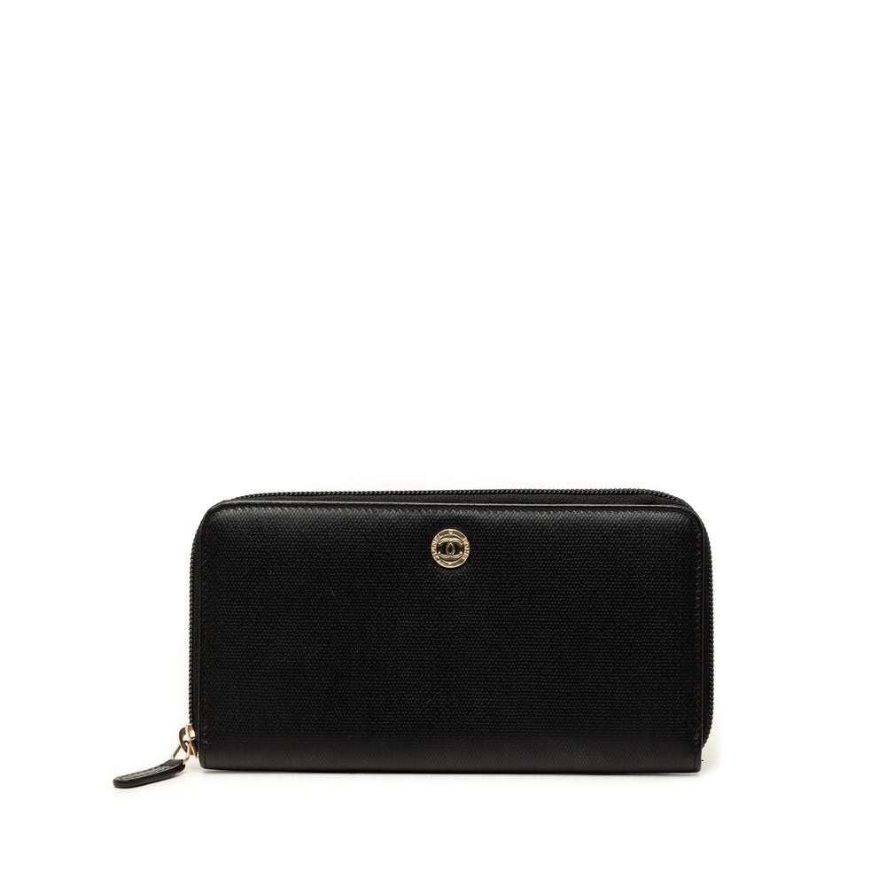 Pre-Loved Chanel CC Textured Calfskin Button Zip Around Wallet